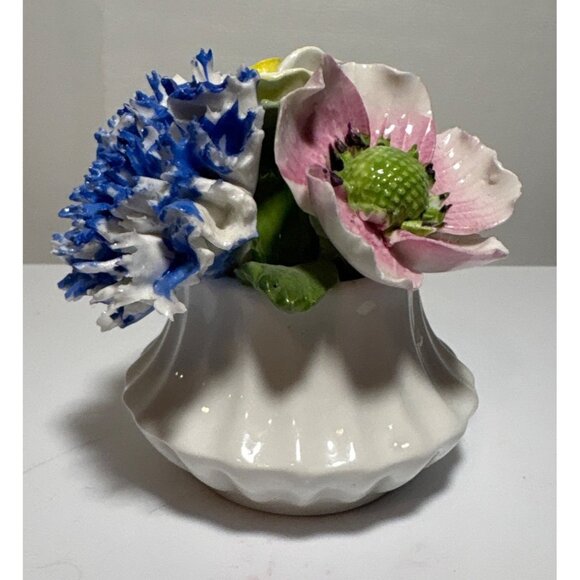 Radnor Bone China Floral Arrangement Blue Pink Yellow 3" - Picture 2 of 6